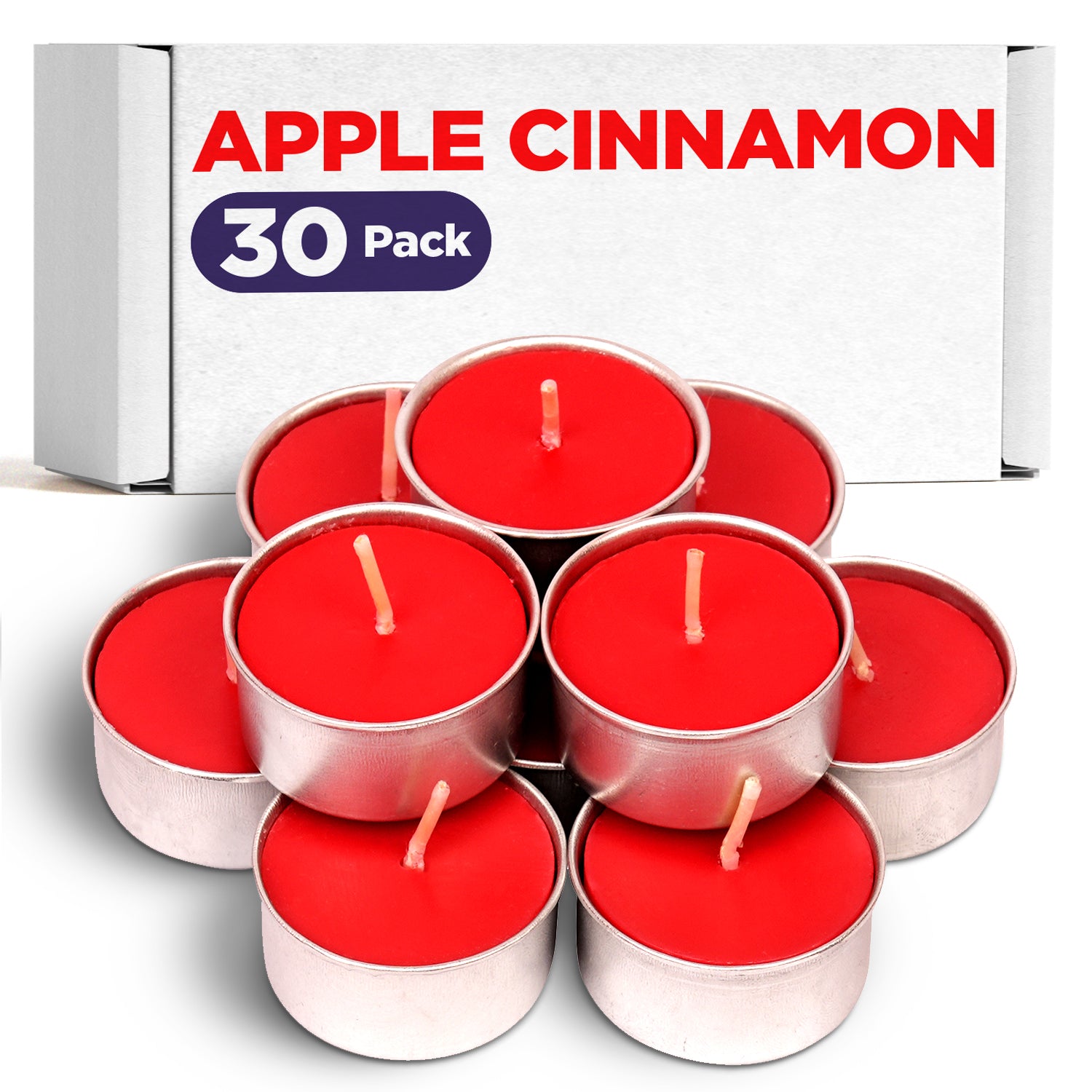 Apple Cinnamon Scented Tealight Candles - 30 Pack – Exquizite Group