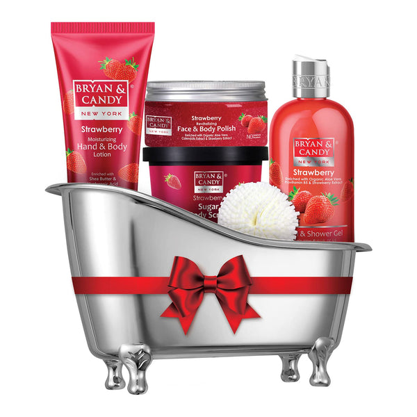 Strawberry Bath Tub Kit Spa Gift Set For Women - Valentine’s Day Gift