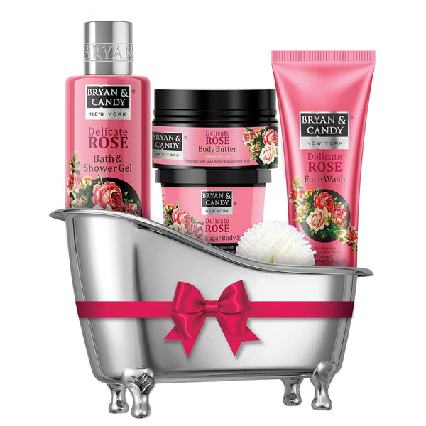 Delicate Rose Bath Tub Spa Gift Set for Women - Valentine’s Day Gift
