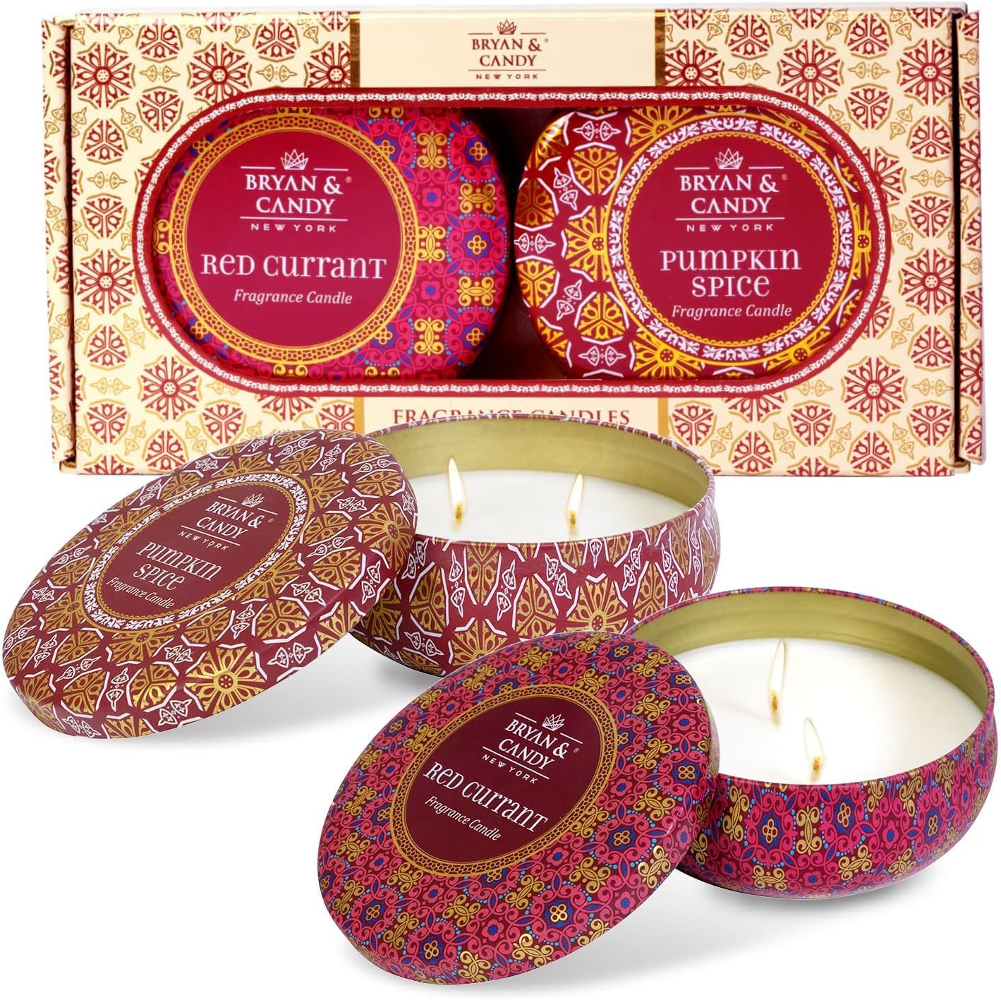 Scented Candles Gift Set For Women And Men - 2 Fragrances