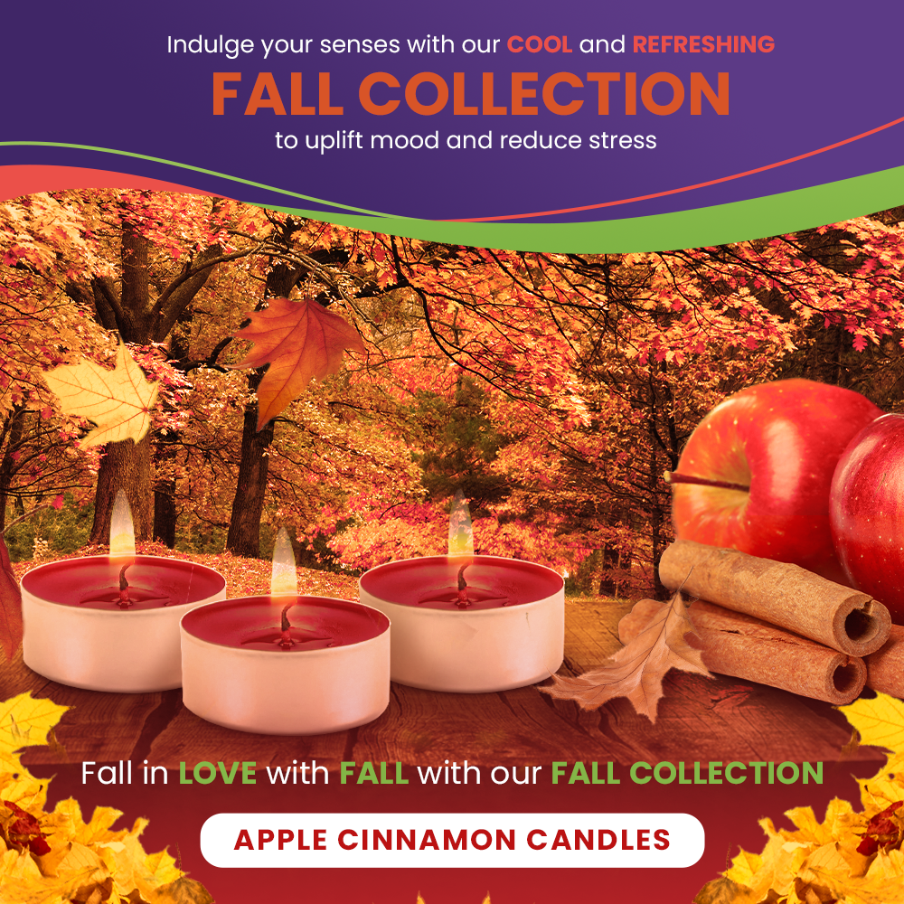 Scented Tealights Bundle - Pumpkin Spice, Apple Cinnamon, Sandalwood & Patchouli - 30 Pack each