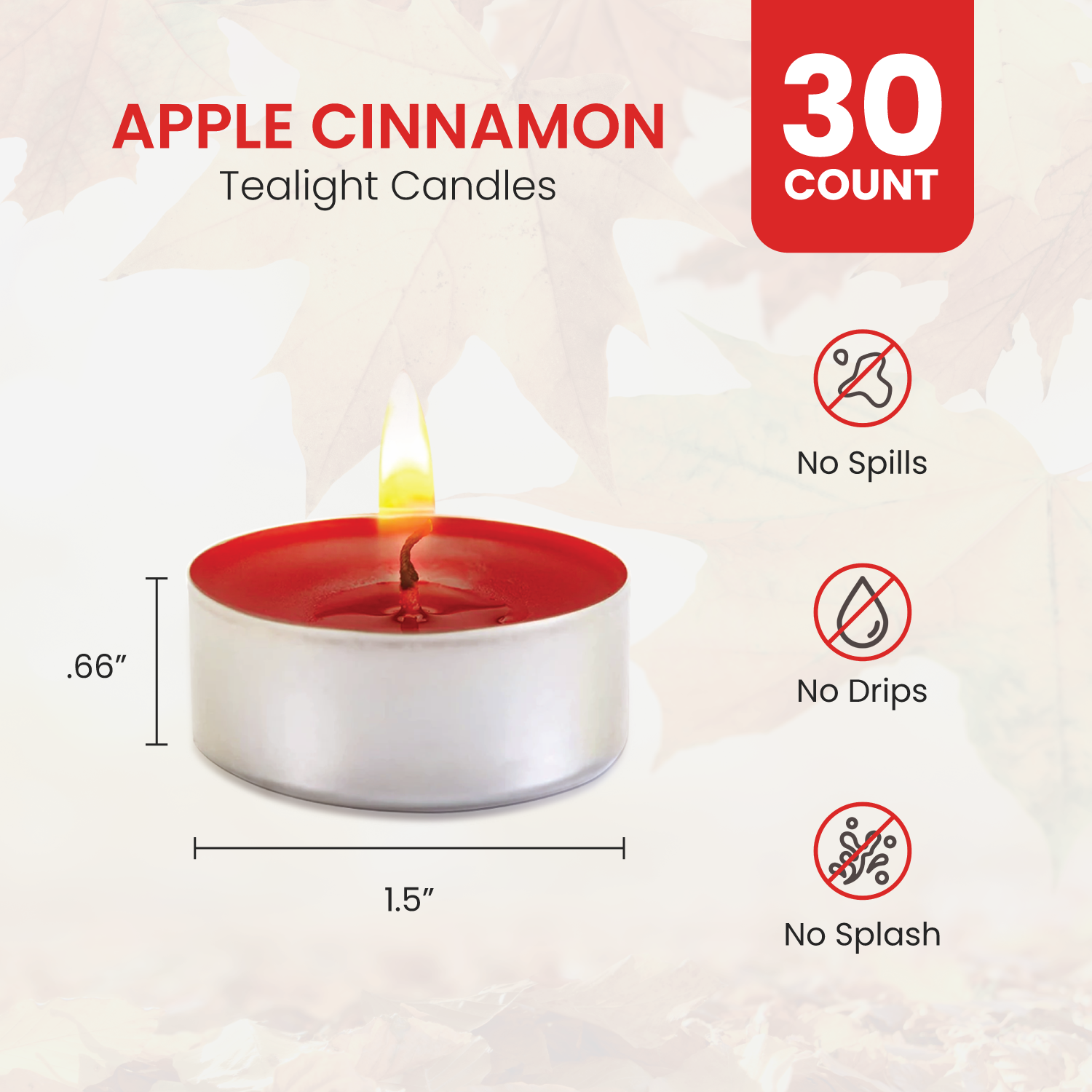 Scented Tealights Bundle - Pumpkin Spice & Apple Cinnamon - 30 Pack each