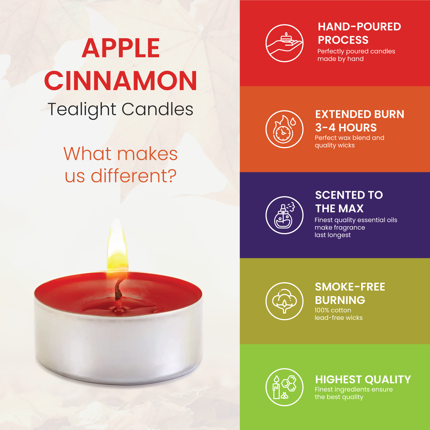 Scented Tealights Bundle - Sandalwood & Apple Cinnamon - 30 Pack each