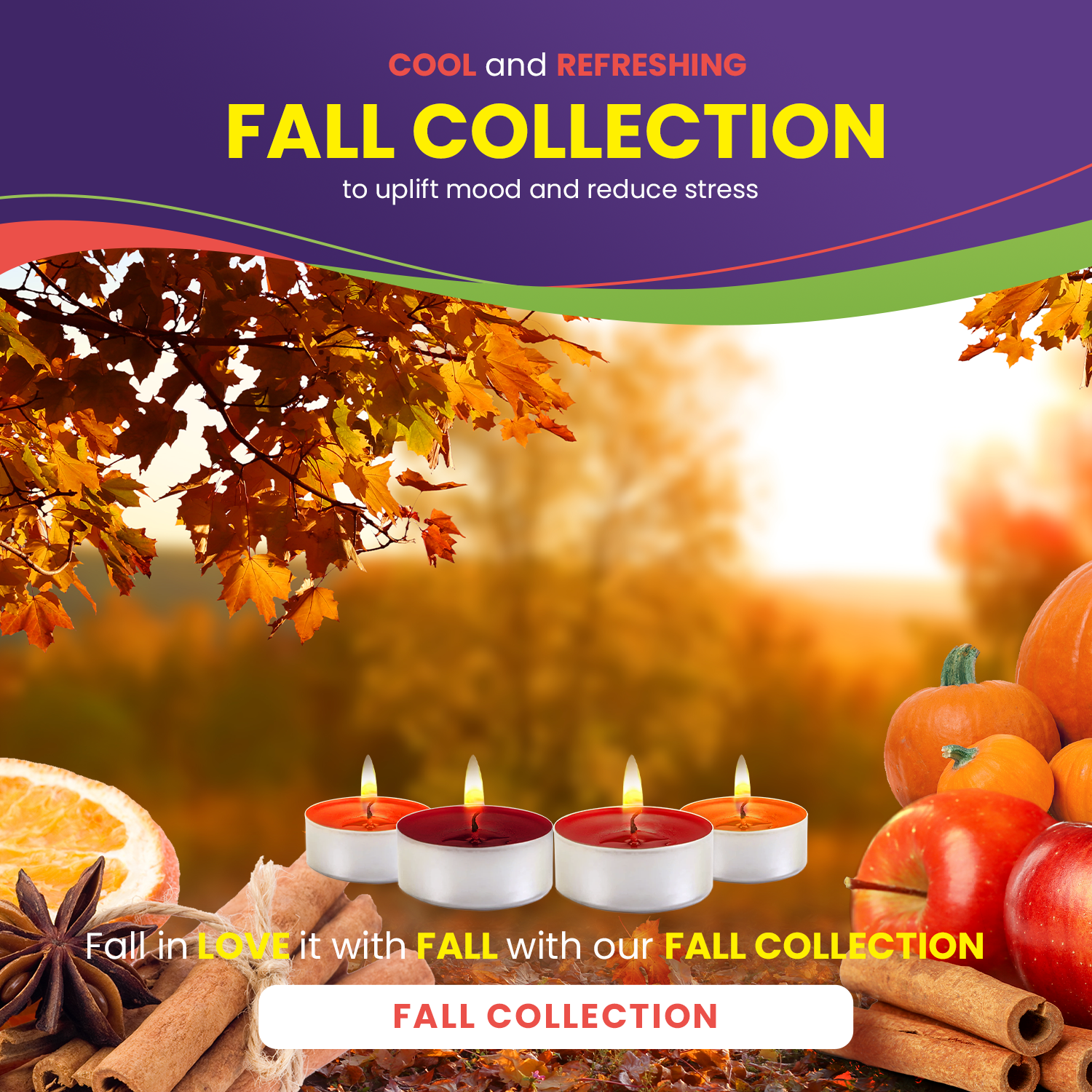 Scented Tealights Bundle - Fall & Chakra - 64 Pack each