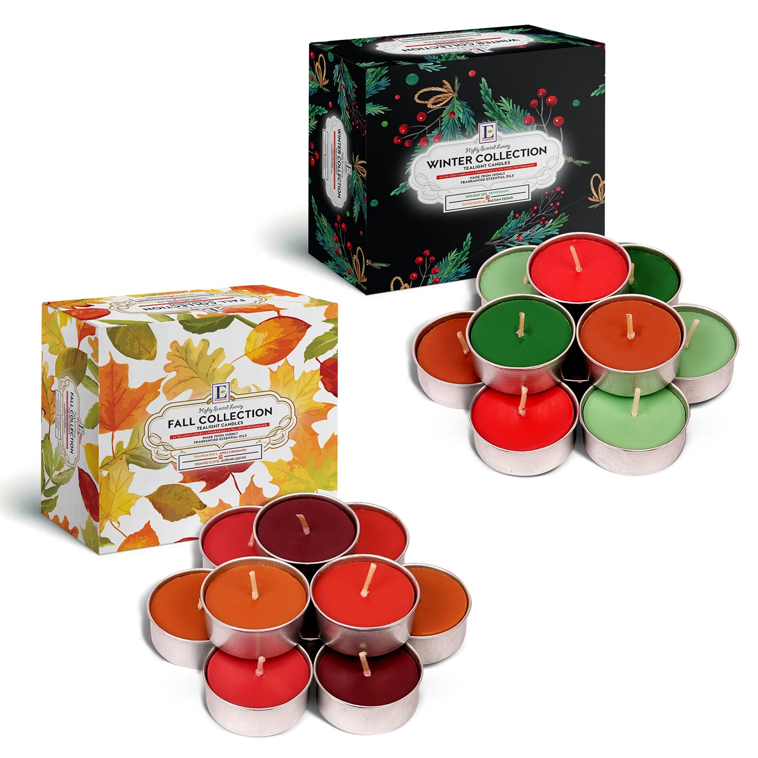 Scented Tealights Bundle - Fall & Christmas - 64 Pack each