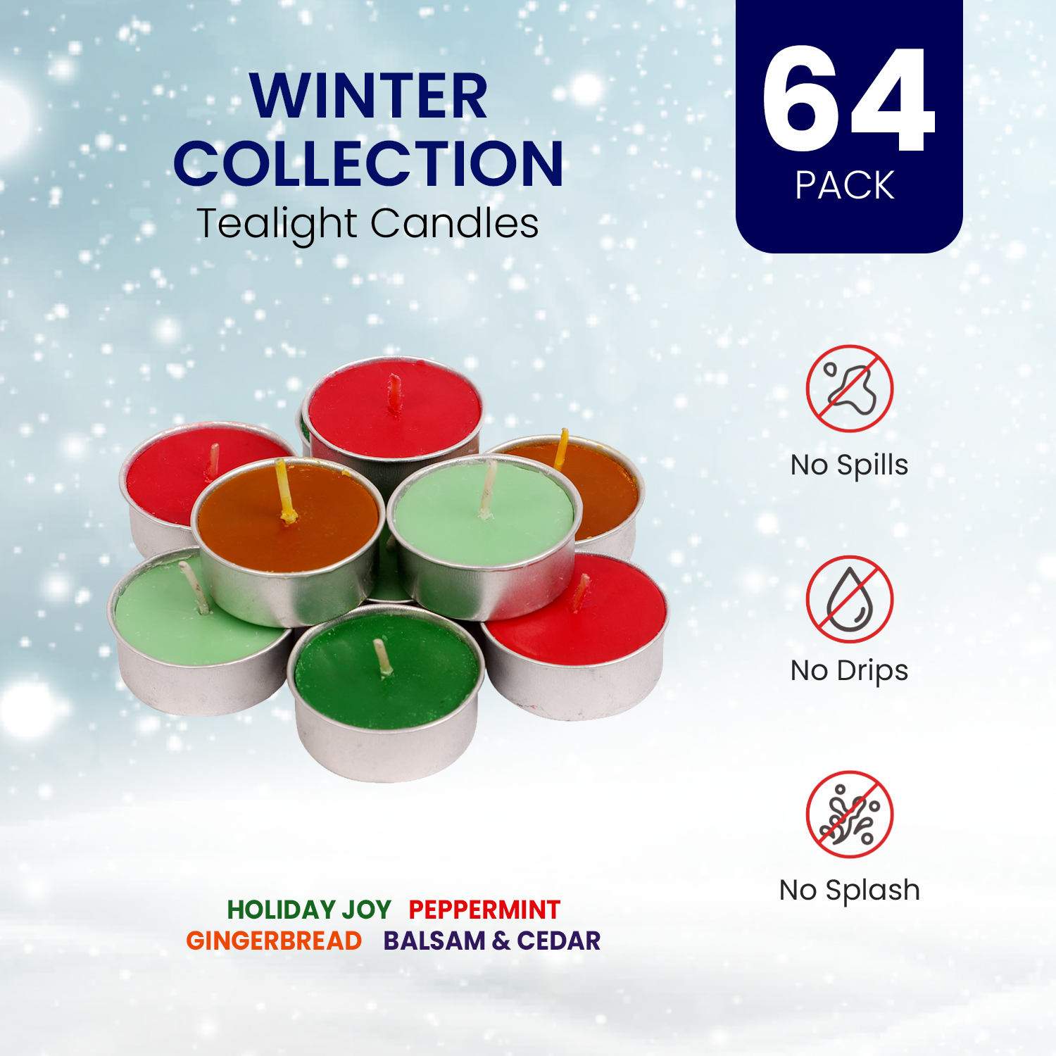 Scented Tealights Bundle - Fall & Christmas - 64 Pack each