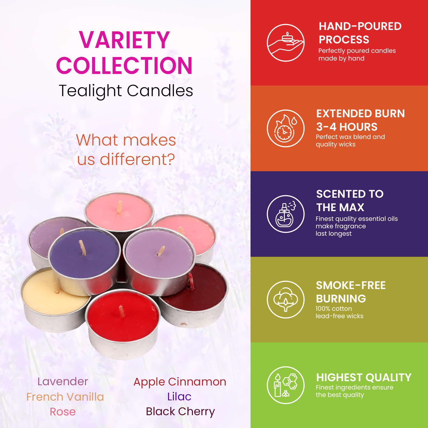 Scented Tealights Bundle - Fall - 64 Pack & Variety - 90 Pack