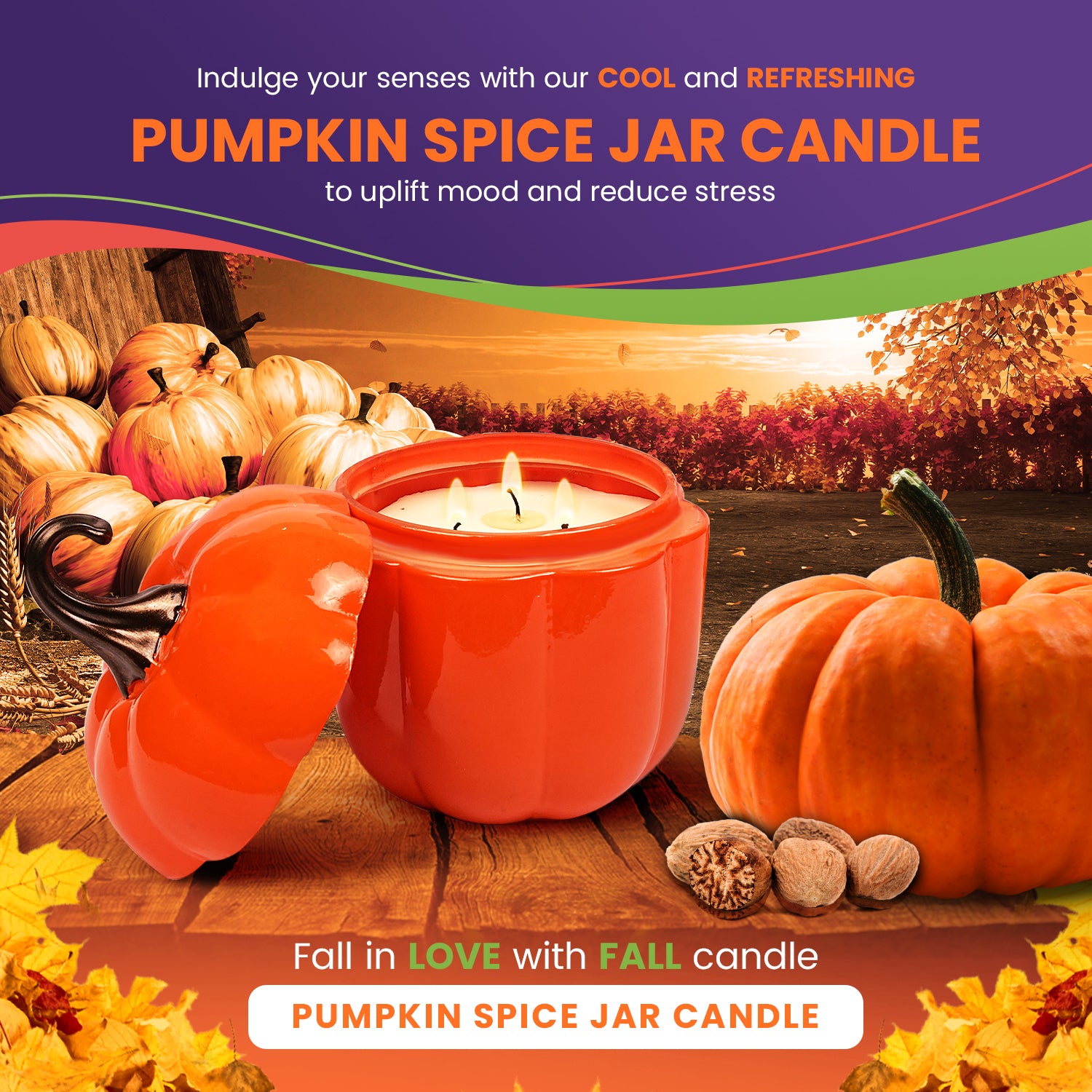 Pumpkin Spice Scented Jar Candles