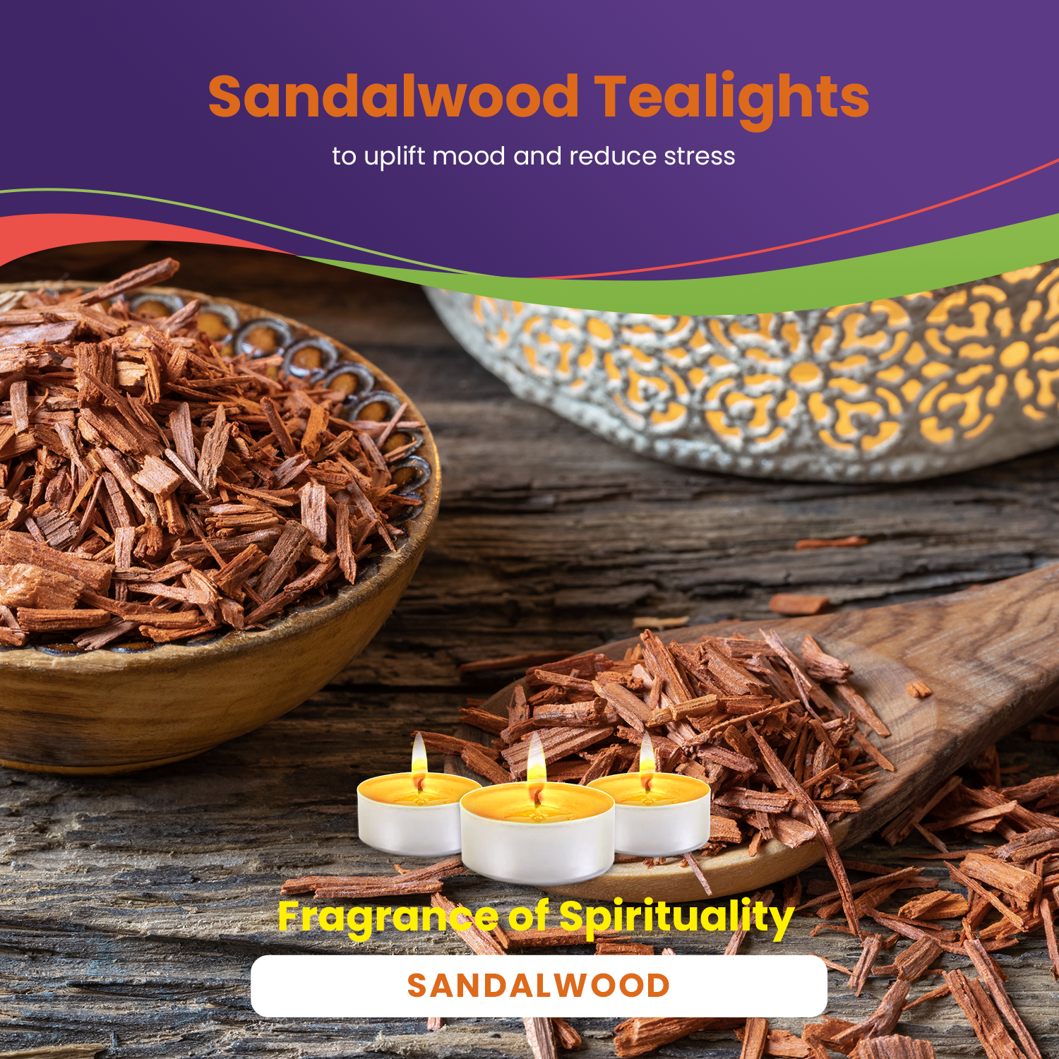 Scented Tealights Bundle - Pumpkin Spice, Sandalwood & Patchouli - 30 Pack each