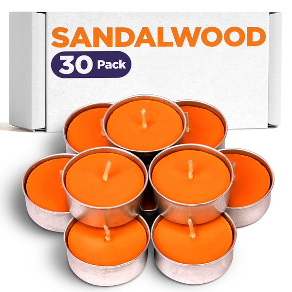 Sandalwood Scented Tealight Candles - 30 Pack