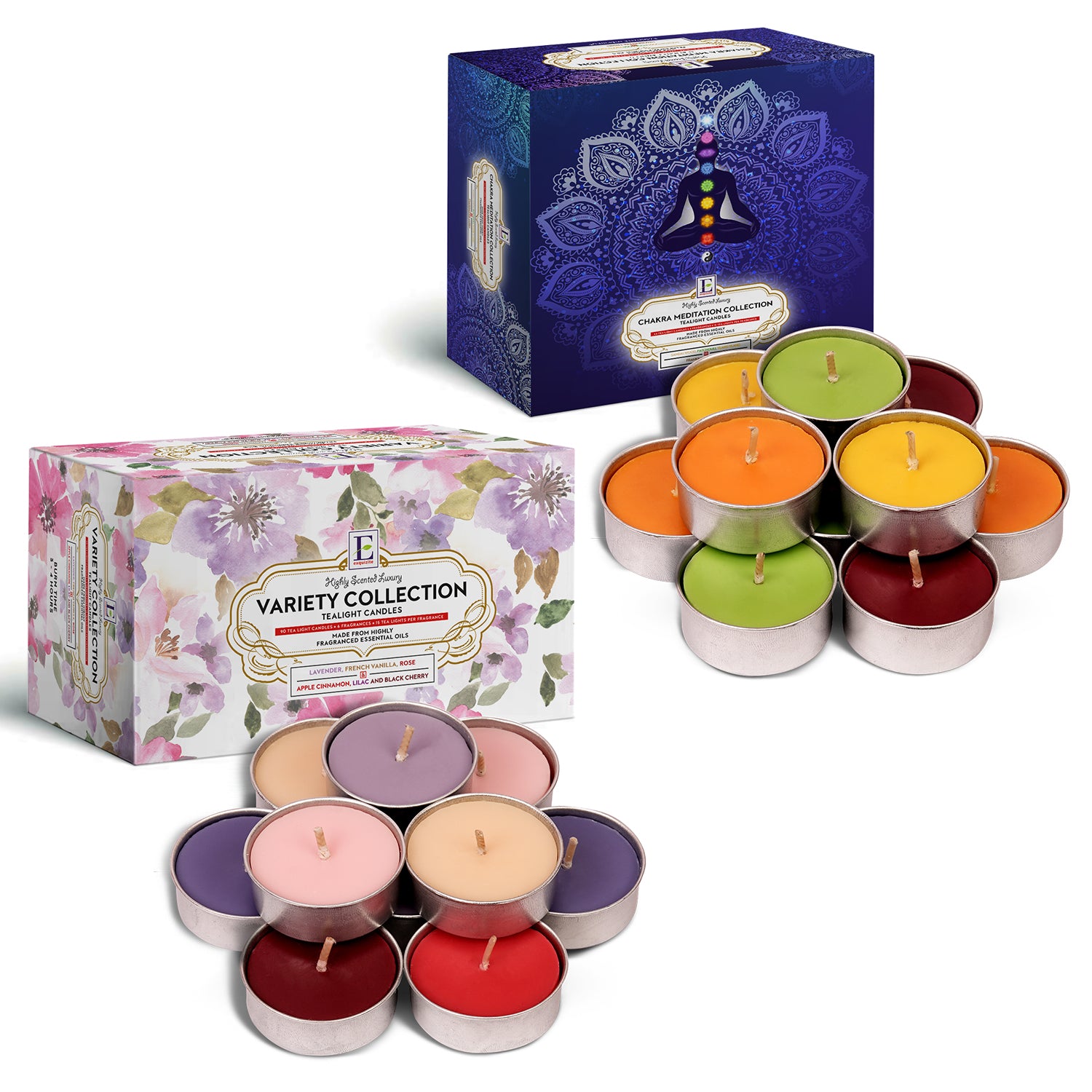 Scented Tealights Bundle - Variety - 90 Pack & Chakra - 64 Pack