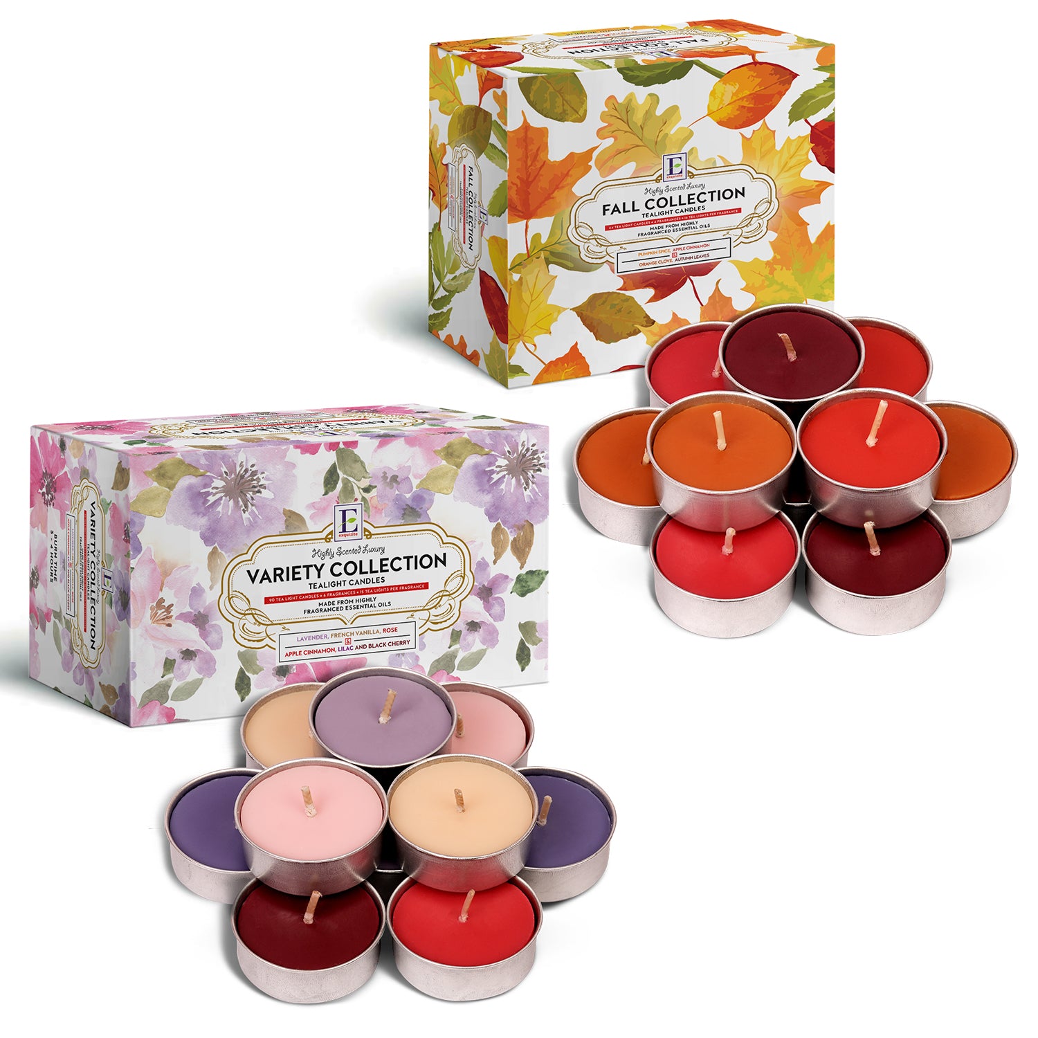 Scented Tealights Bundle - Fall - 64 Pack & Variety - 90 Pack