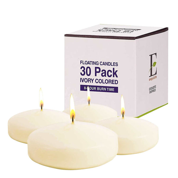 Ivory Floating Candles - 30-Pack - 8 hours Burn Time